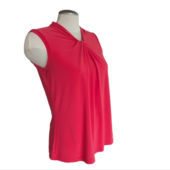 Tommy Hilfiger sleeveless pink silky blouse size medium - Picture 2 of 9